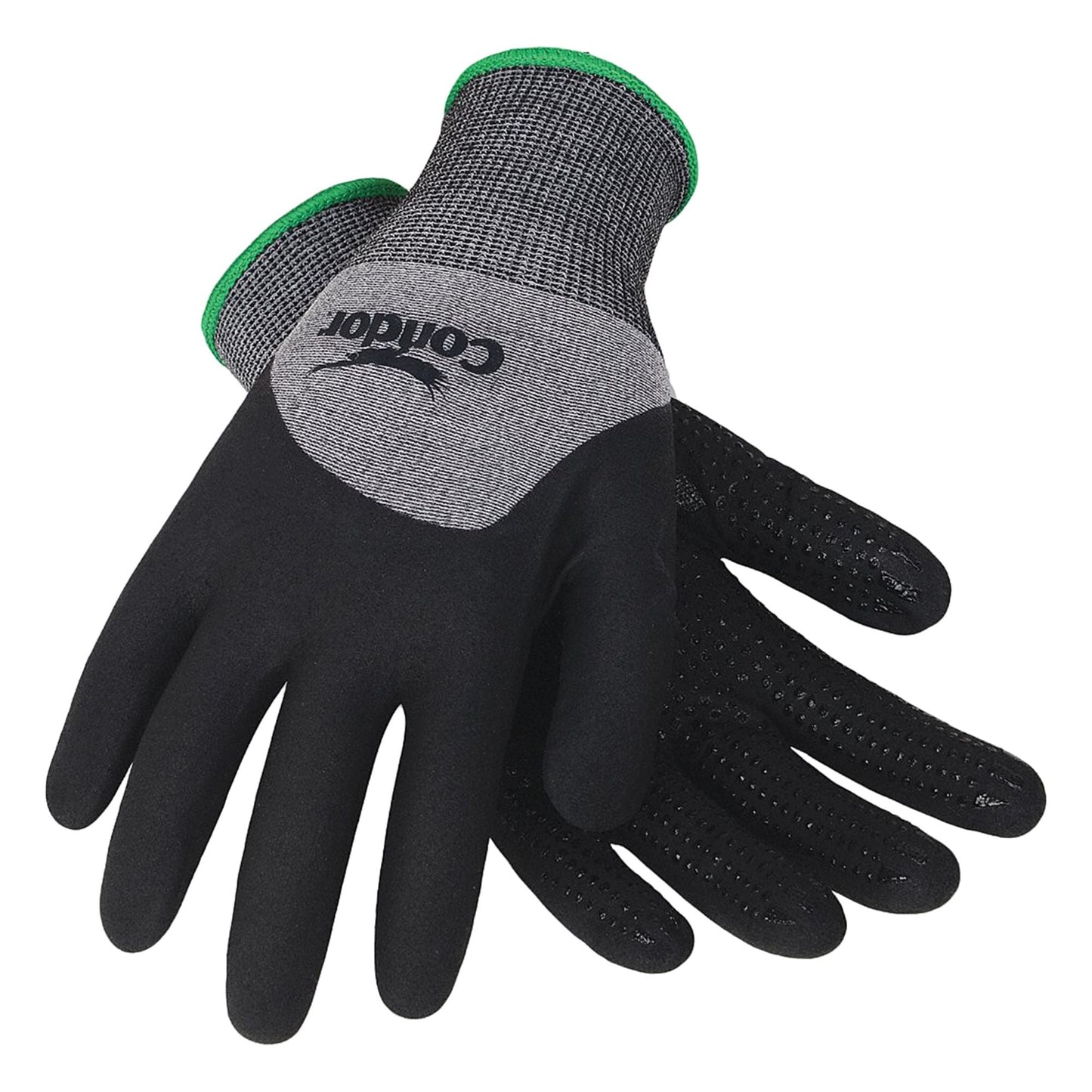 CONDOR Nitrile Palm Dotted Double Dipped Knit Gloves - Small