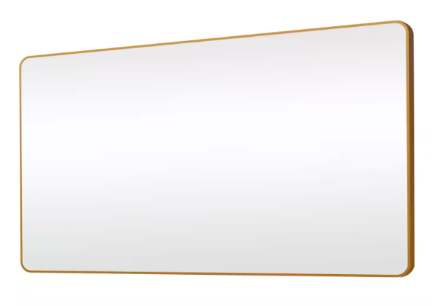 60 in. W x 36 in. H Large Rectangular Aluminum Alloy Framed Wall Bathroom Vanity Mirror in Gold