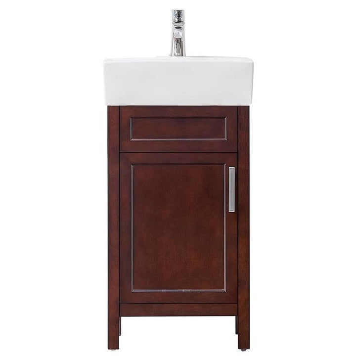 Arvesen 18 in. W x 12 in. D Bath Vanity in Tobacco with Vitreous China Vanity Top in White