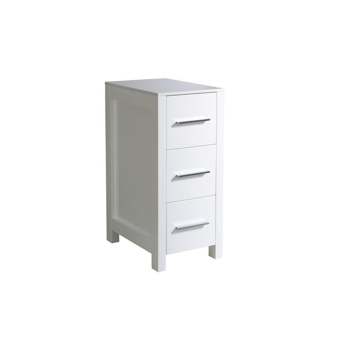 Torino 12 in. W x 28 in. H x 17-3/4 in. D Bathroom Linen Storage Cabinet in White - Super Arbor