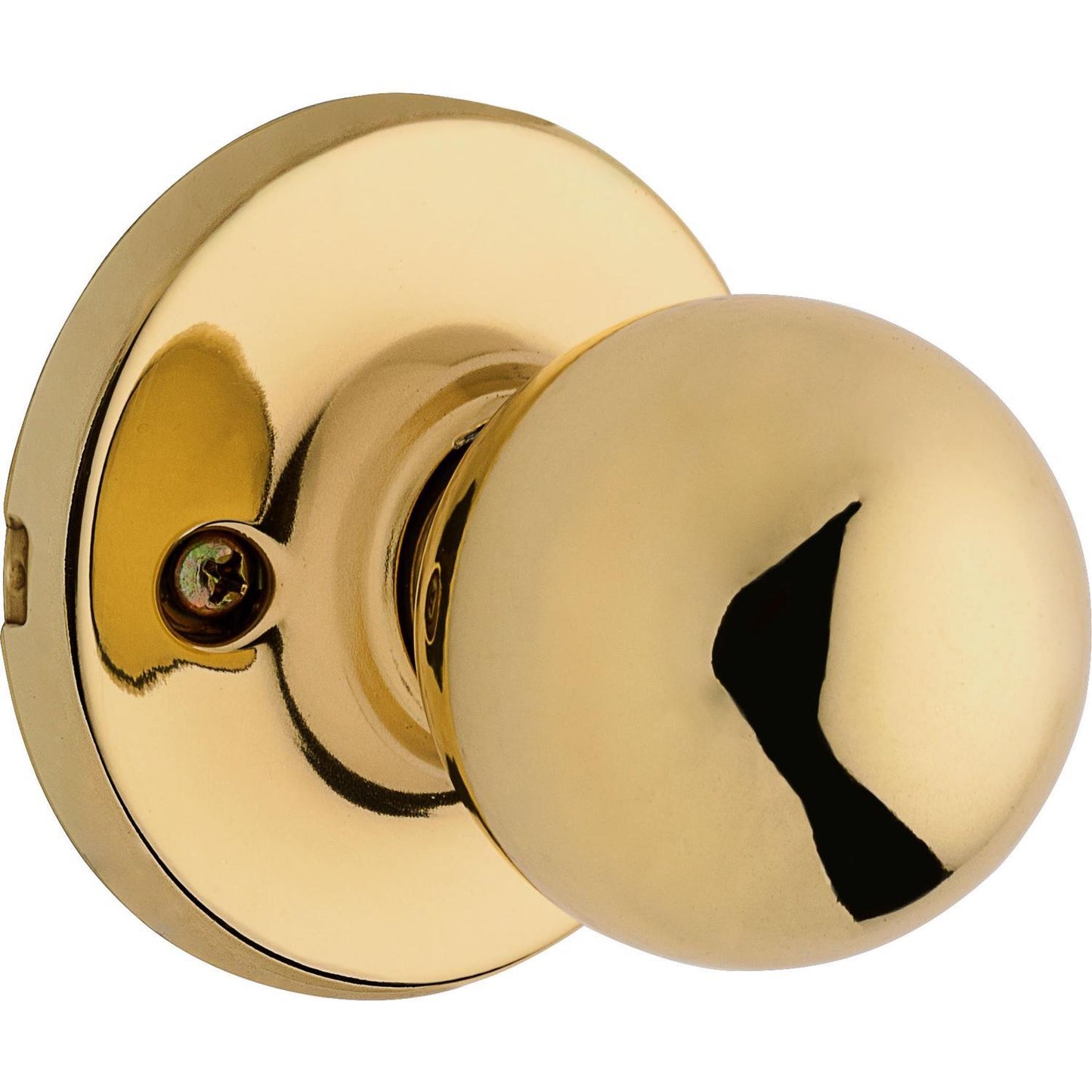 Kwikset Polo Polished Brass Dummy Door Knob – Universal Handing (Right or Left)