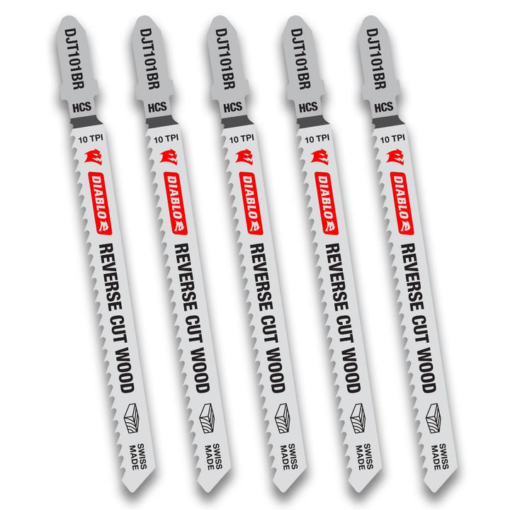 4 in. x 10 TPI HCS Reverse Cut Wood Jigsaw Blade (5-Pack) - Super Arbor