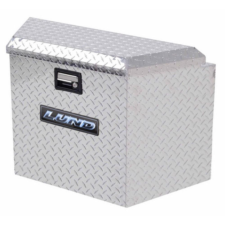Lund 34 in Diamond Plate Aluminum Trailer Tongue Truck Tool Box with mounting hardware and keys included, Silver - Super Arbor