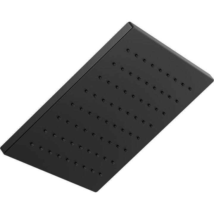 1-Spray 11.8 in. Single Wall Mount Square Fixed Rain Shower Head in Matte Black - Super Arbor
