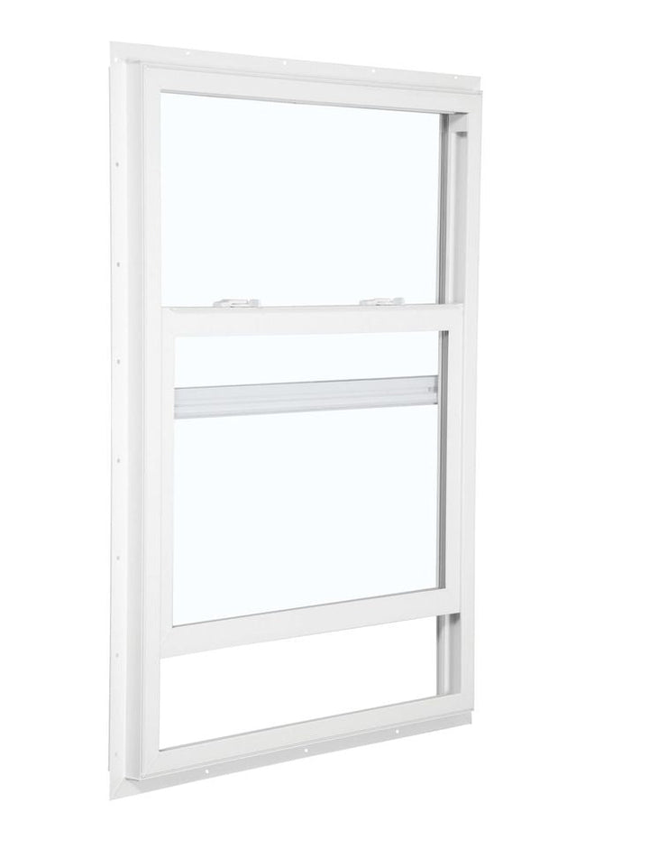 RELIABILT 105 Series New Construction 35-1/2-in x 59-1/2-in x 2-5/8-in Jamb White Vinyl Low-e Argon Single Hung Window with Grids Half Screen Included