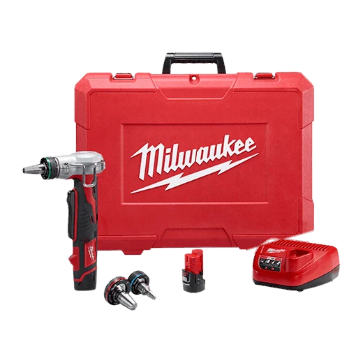 Milwaukee M12 12V Cordless ProPEX Expansion Tool Kit with (2) 1.5Ah Batteries, 3 Heads, and PACKOUT 10 in. Compact Tool Box