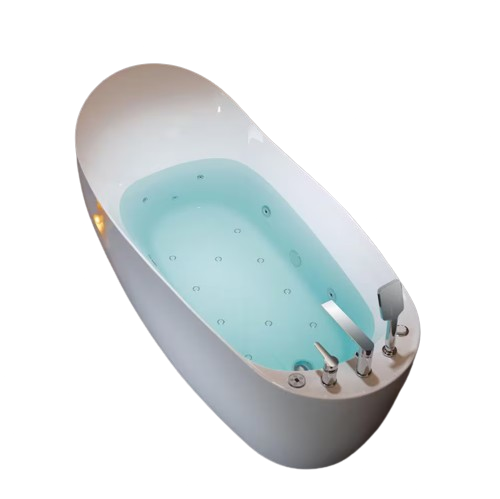 WOODBRIDGE 71 in. x 31 in. Whirlpool and Air Bath Combination Bathtub with Inline Heater, Tub Filler, Reversible Drain, White