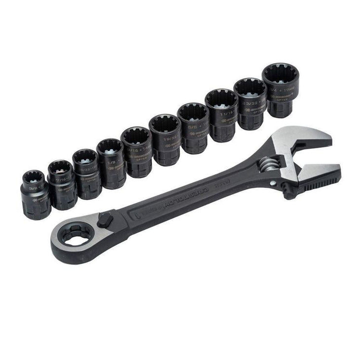 3/8 in. Drive Pass-Thru Adjustable Wrench Set (11-Piece)