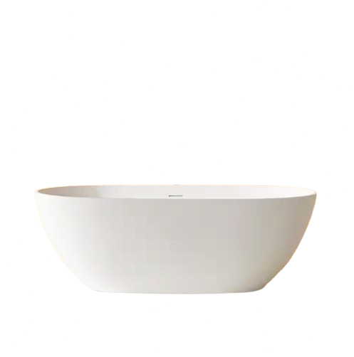 68.9 in. x 29.5 in. Freestanding Solid Surface Soaking Bathtub with Drain and Overflow in Matte White