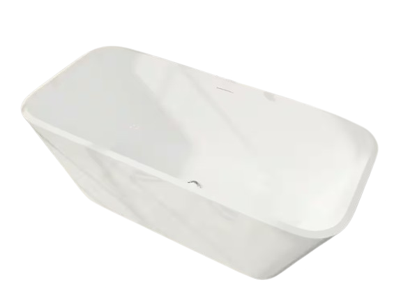 59 in Contemporary Design Flat Bottom Freestanding Bathtub cUPC Certified Soaking Tub in White