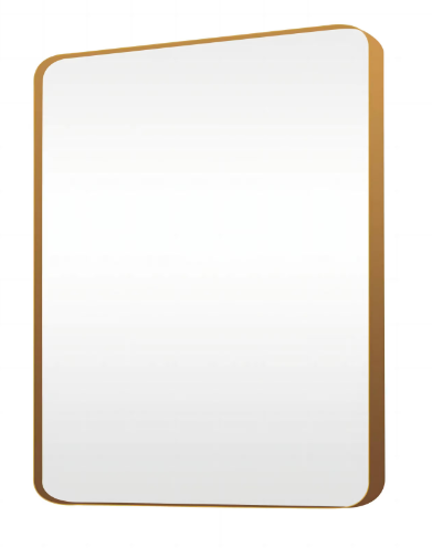 30 in. W x 36 in. H Rectangle Aluminum Alloy Framed Wall Bathroom Vanity Mirror in Gold