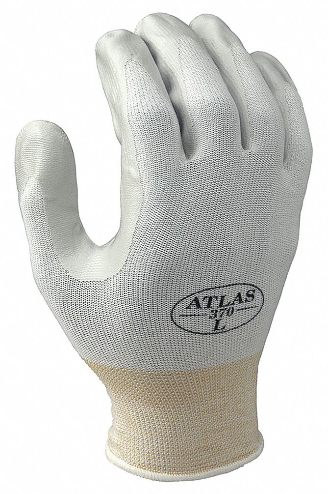 SHOWA 370W Nitrile Coated Gloves - Size L, Full Finger, Abrasion Level 4