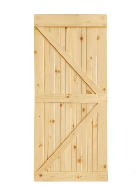 Kimberly Bay 36-in x 84-in Unfinished Pine Wood Single Barn Door