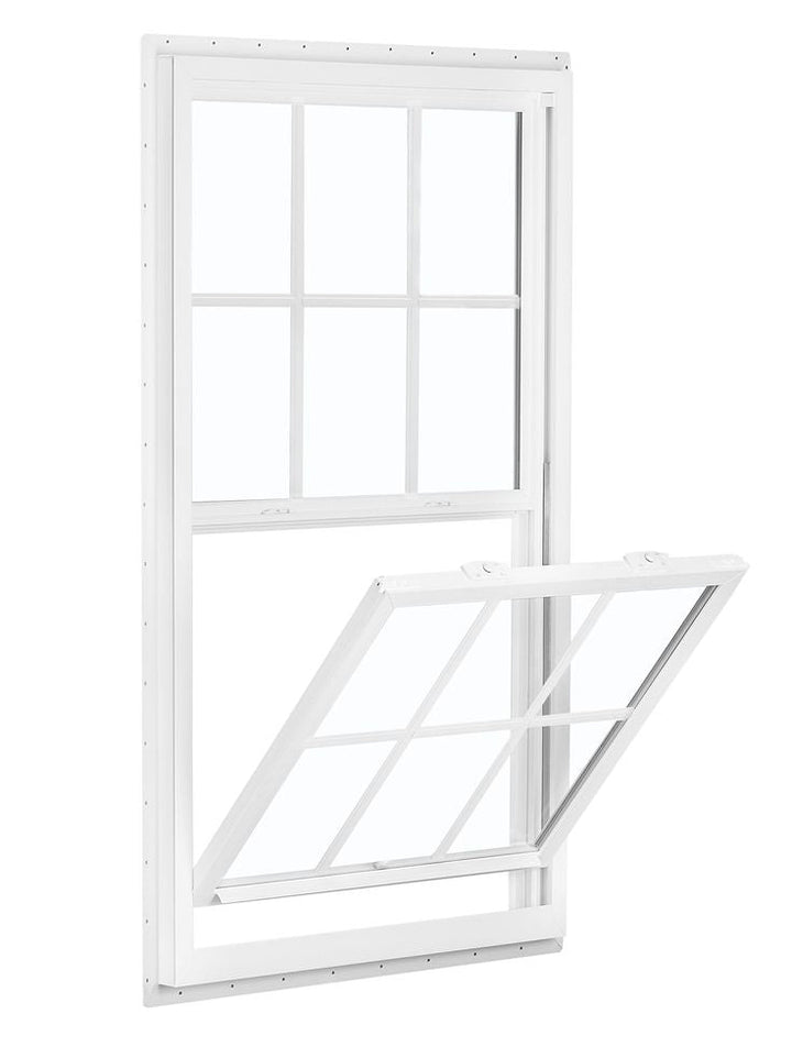 RELIABILT 150 Series New Construction 31-1/2-in x 59-1/2-in x 3-1/4-in Jamb White Vinyl Dual-pane Single Hung Window Half Screen Included