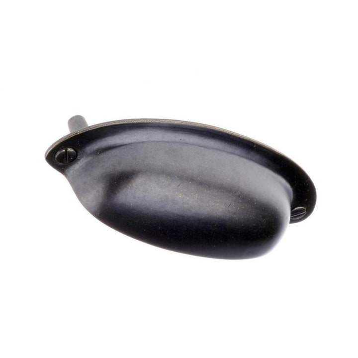 Rustic 3-1/2 in. Center-to-Center Antique Brass Drawer Cup Pull
