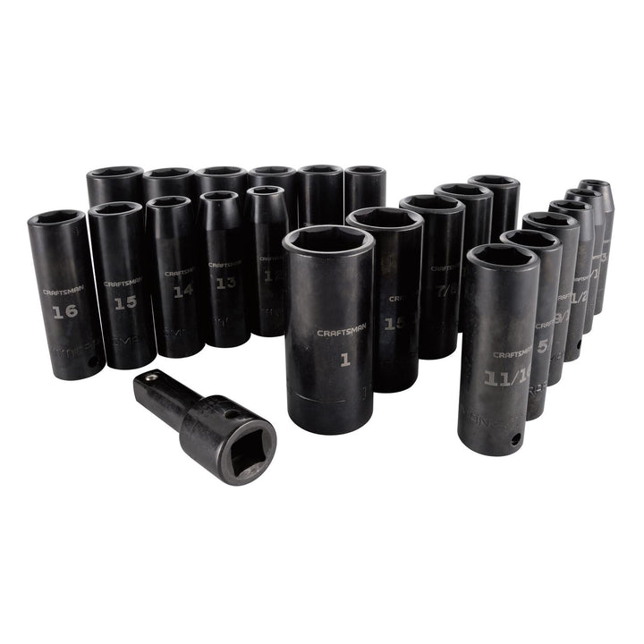Craftsman 23 pc. 1/2 in. Drive Metric and SAE Deep Impact Socket Set