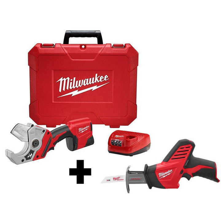 M12 12-Volt Lithium-Ion Cordless PVC Shear Kit W/ M12 HACKZALL Reciprocating Saw - Super Arbor