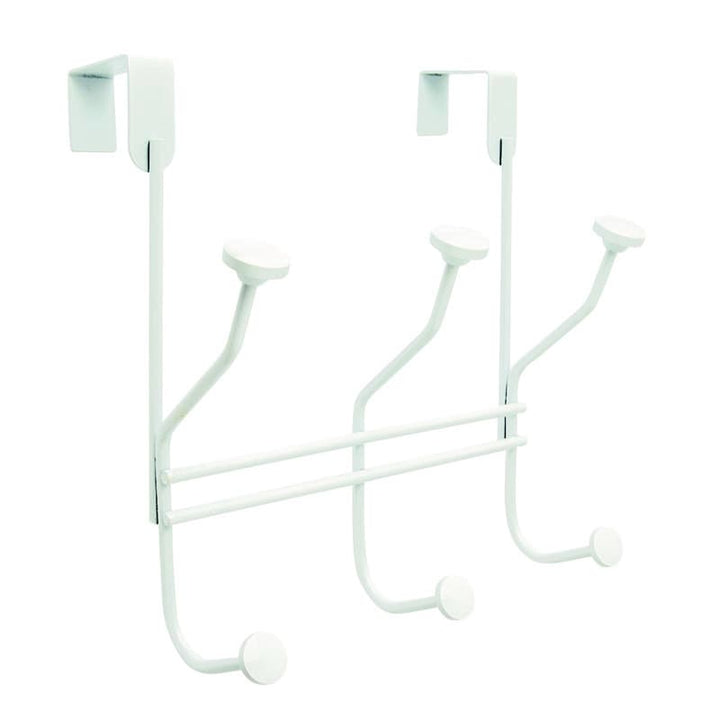 Amerock 9-5/16 in. White Steel Medium Multiple Over-the-Door Hook, 1-Pack