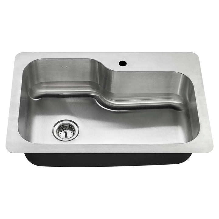 American Standard Raleigh 33-in x 22-in Stainless Steel Single-Bowl Dual-Mount Kitchen Sink All-in-One Kit with 1-Hole Faucet