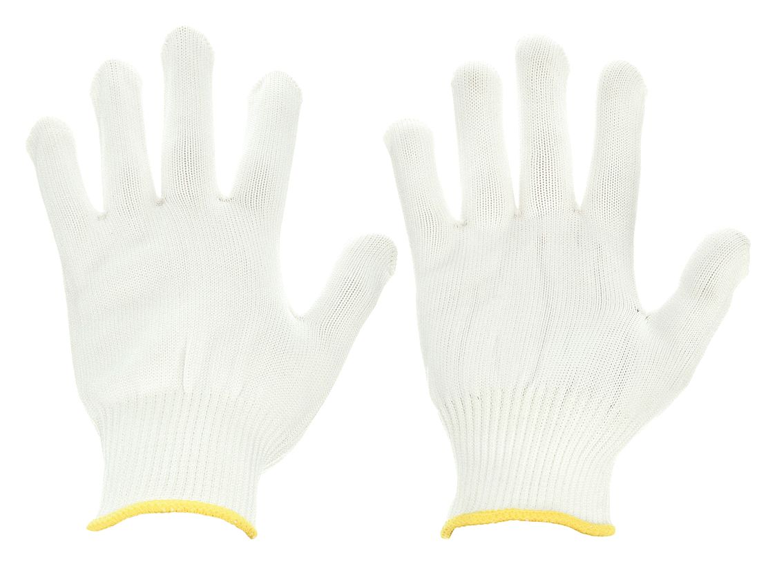 CONDOR Knit Gloves S (7) - White, Uncoated, Full Finger