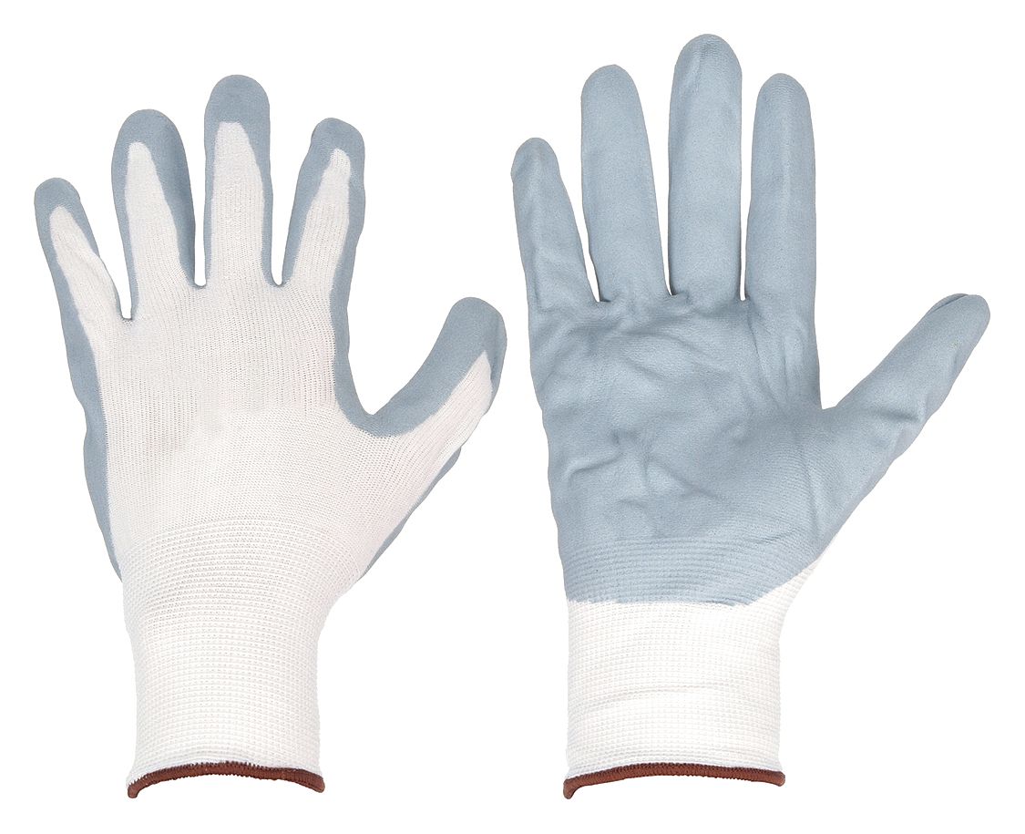 CONDOR Nitrile Foam Coated Gloves - L (9), Full Finger, Level 4 Abrasion Resistance