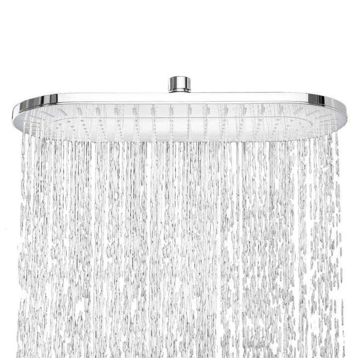 1-Spray 15 in. Single Wall Mount Fixed Rain Shower Head in Chrome - Super Arbor