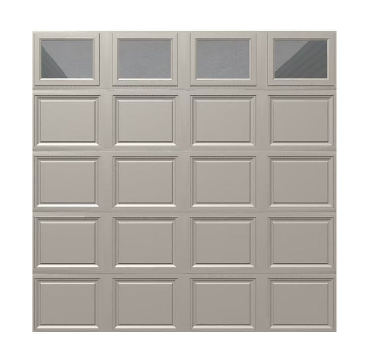 Wayne Dalton Classic Steel Model 9100 9-ft x 8-ft Insulated Taupe Single Garage Door with Windows