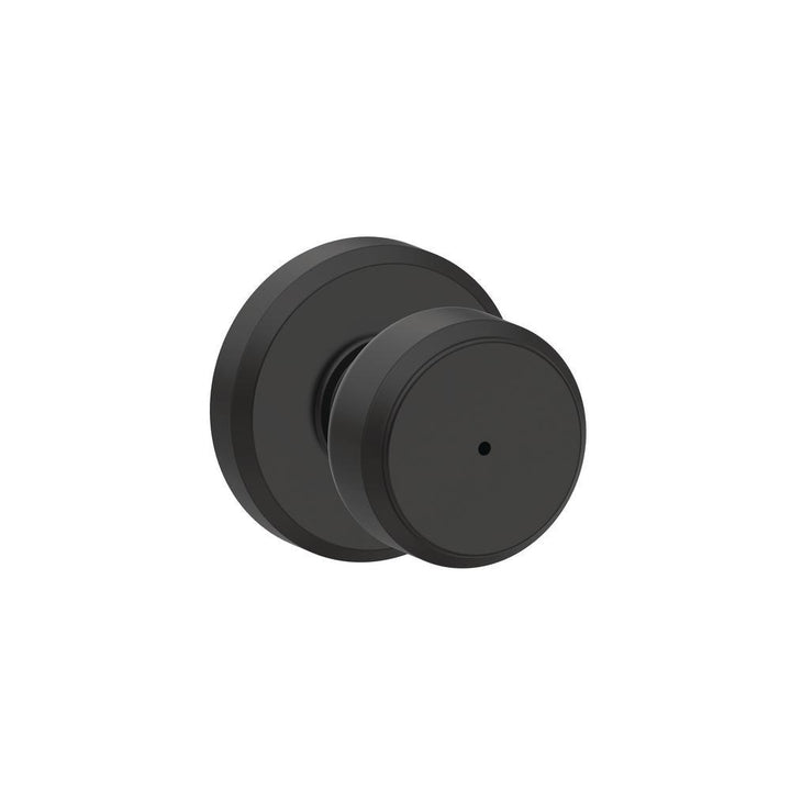 Bowery Matte Black Privacy Bed/Bath Door Knob with Greyson Trim - Super Arbor