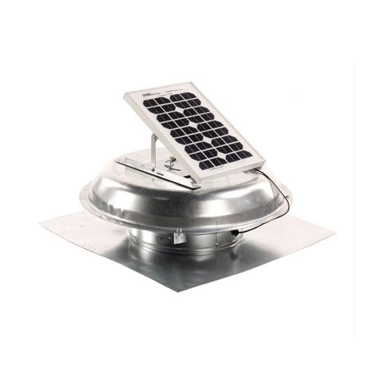 GAF MasterFlow Green Machine High-Power Solar Roof Vent, 500 CFM, Mill Finish