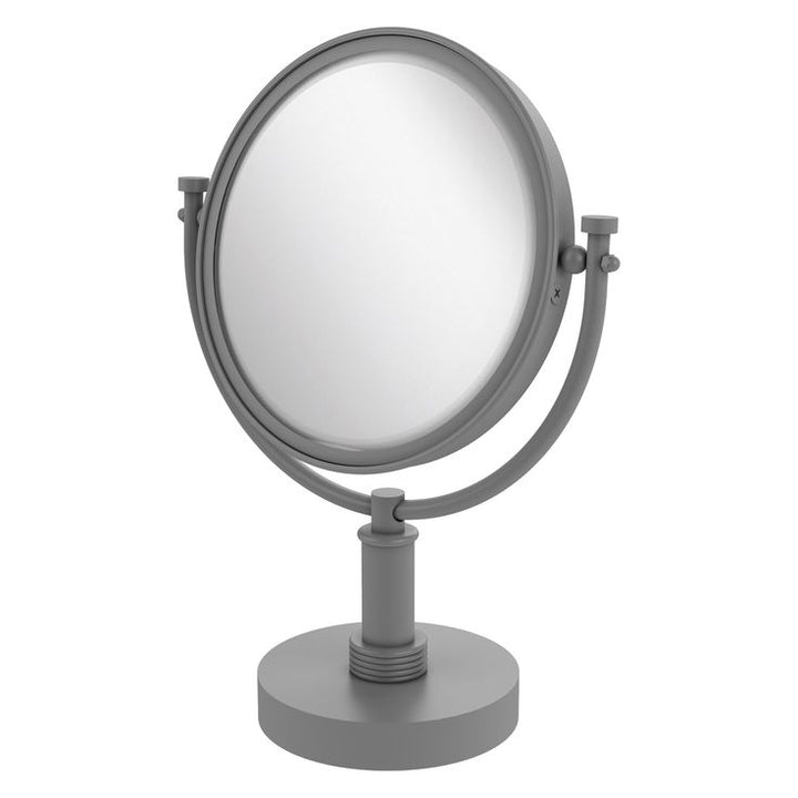 Allied Brass 8-in x 15-in Matte Gray Double-Sided Magnifying Countertop Vanity Mirror