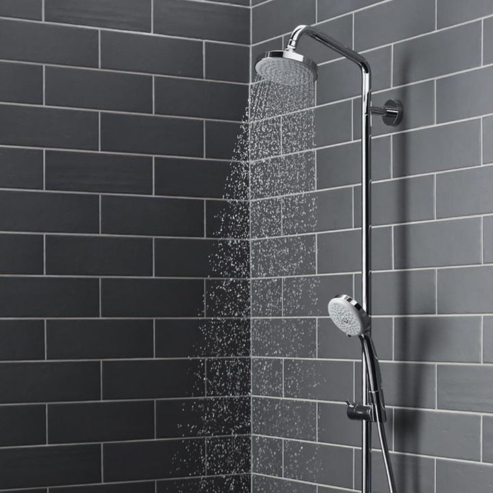 4-spray 5.375 in. Dual Shower Head and Handheld Shower Head in Chrome