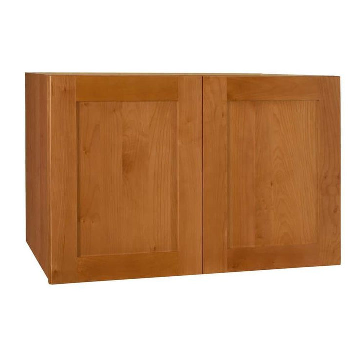 Home Decorators Collection Newport 36 in. W x 12 in. D x 24 in. H Assembled Plywood Wall Bridge Kitchen Cabinet in Cinnamon with Soft Close