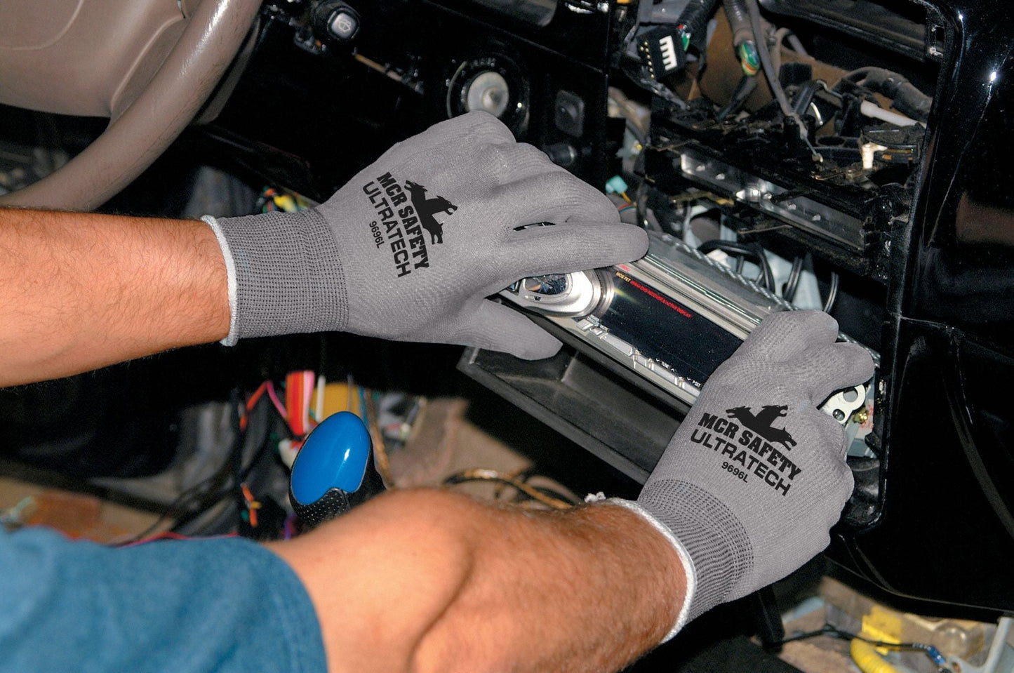 MCR SAFETY UltraTech Coated Gloves - Medium, Polyurethane Palm