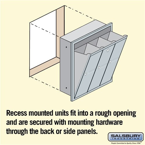 3-Door Aluminum Vertical Mailbox with Private Access