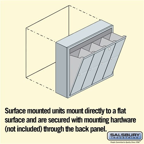 4-Door Aluminum Vertical Mailbox - Surface Mounted - USPS Access