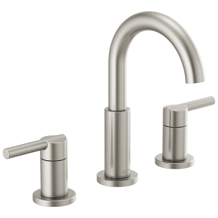 Delta Nicoli J-Spout 8 in. Widespread 2-Handle Bathroom Faucet in Stainless