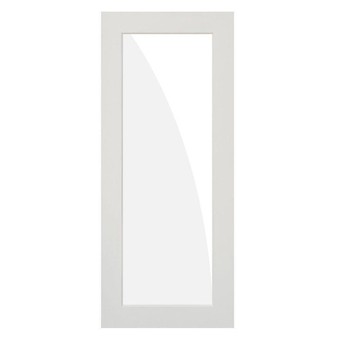32 in. x 96 in. 1-Lite Satin Etch Solid Core MDF Primed Interior Door Slab - Super Arbor