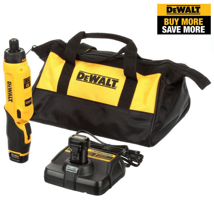 8-Volt MAX Lithium-Ion Cordless Gyroscopic Screwdriver with Adjustable Handle with (2) Batteries 1Ah, Charger and Bag - Super Arbor