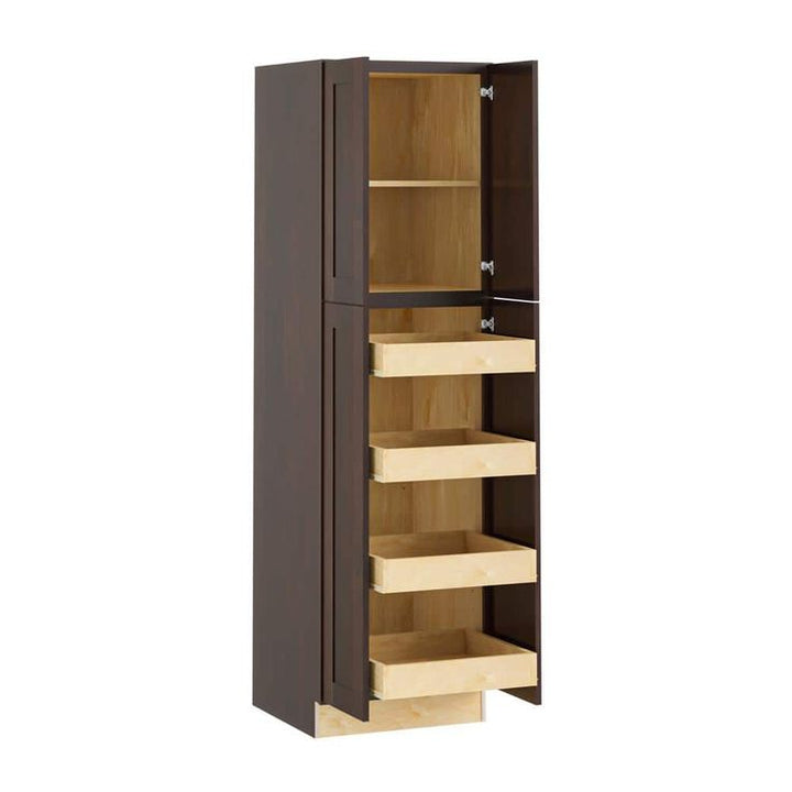 Home Decorators Collection Newport 24 in. W x 24 in. D x 84 in. H Assembled Plywood Pantry Kitchen Cabinet in Manganite with 4ROT Soft Close