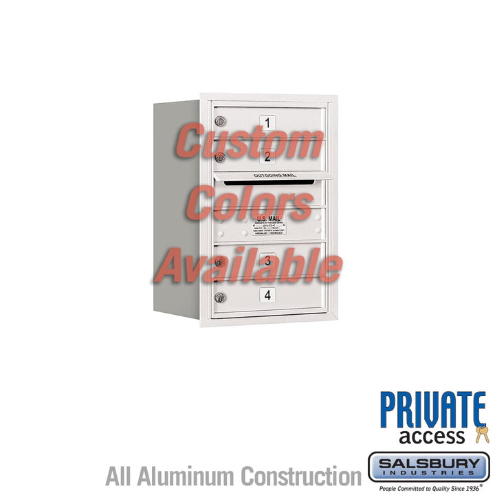 Recessed Mounted 4C Horizontal Mailbox - 6 Door High Unit - Rear Loading - Private Access