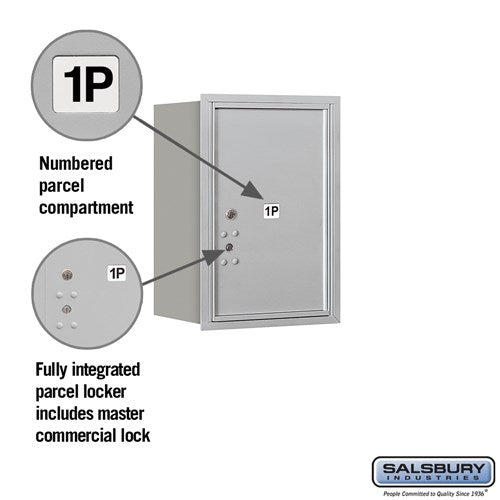 6-Door High Recessed Mounted Parcel Locker with Rear Loading