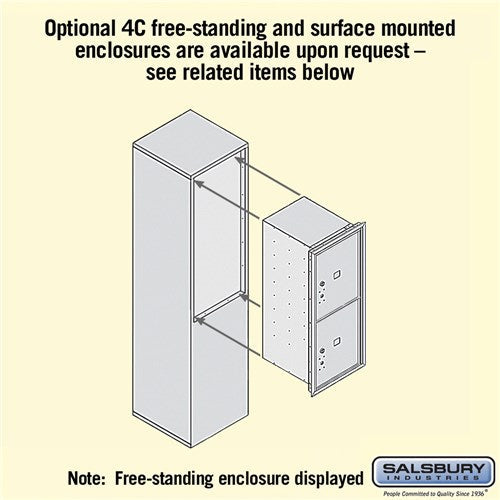 10 Door High Recessed Mounted Parcel Locker with 2 Parcel Compartments - Front Loading