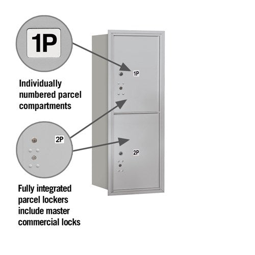 10 Door High Recessed Mounted Parcel Locker with Rear Loading