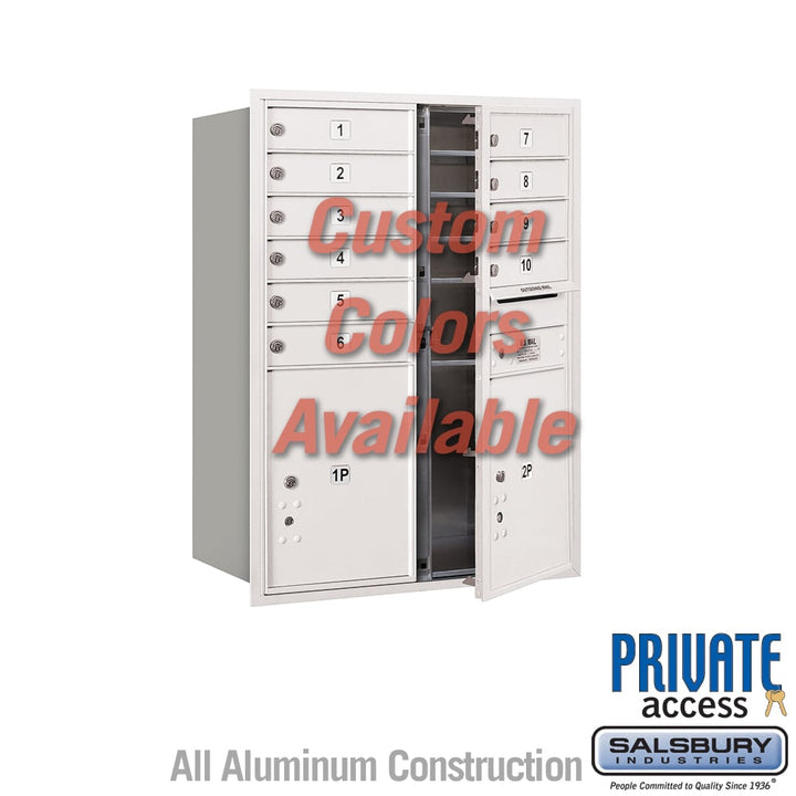 Recessed Mounted 4C Horizontal Mailbox - 11 Door High Unit - Double Column - Custom Color - Front Loading - Private Access