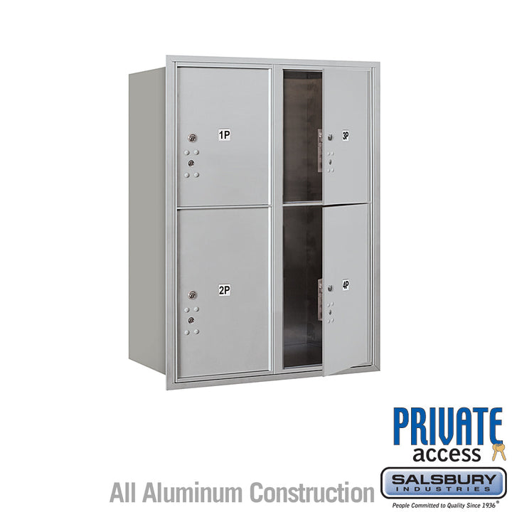 11-Door High Recessed Mounted Parcel Locker with Private Access - Front Loading