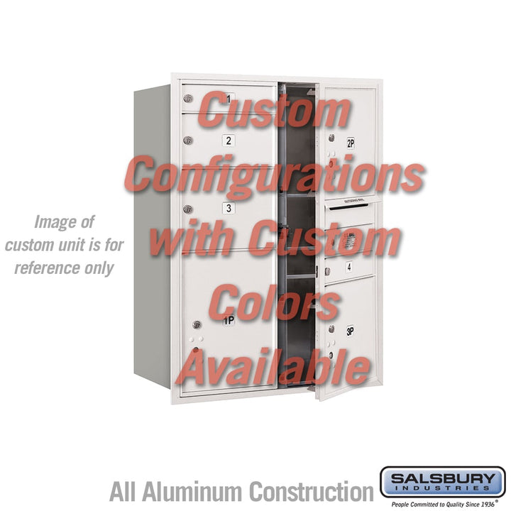 Recessed Mounted 4C Horizontal Mailbox - 11 Door High Unit - Double Column - Custom Color - Front Loading - USPS Access