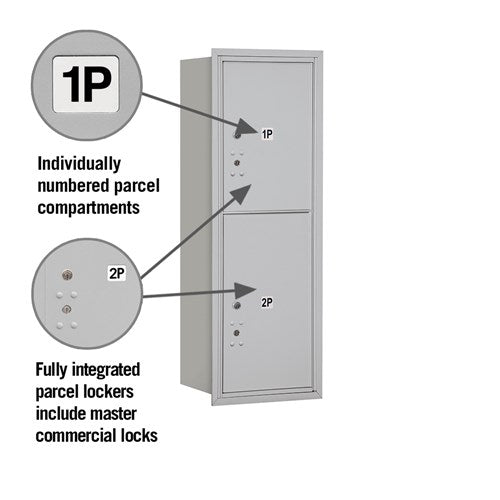 11-Door Recessed Mounted Parcel Locker with 2 Parcel Compartments - Rear Loading
