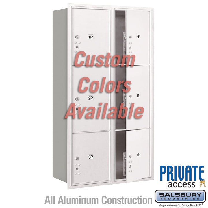 Recessed Mounted 4C Horizontal Mailbox with Master Commercial Locks - Double Column - Custom Color - Front Loading