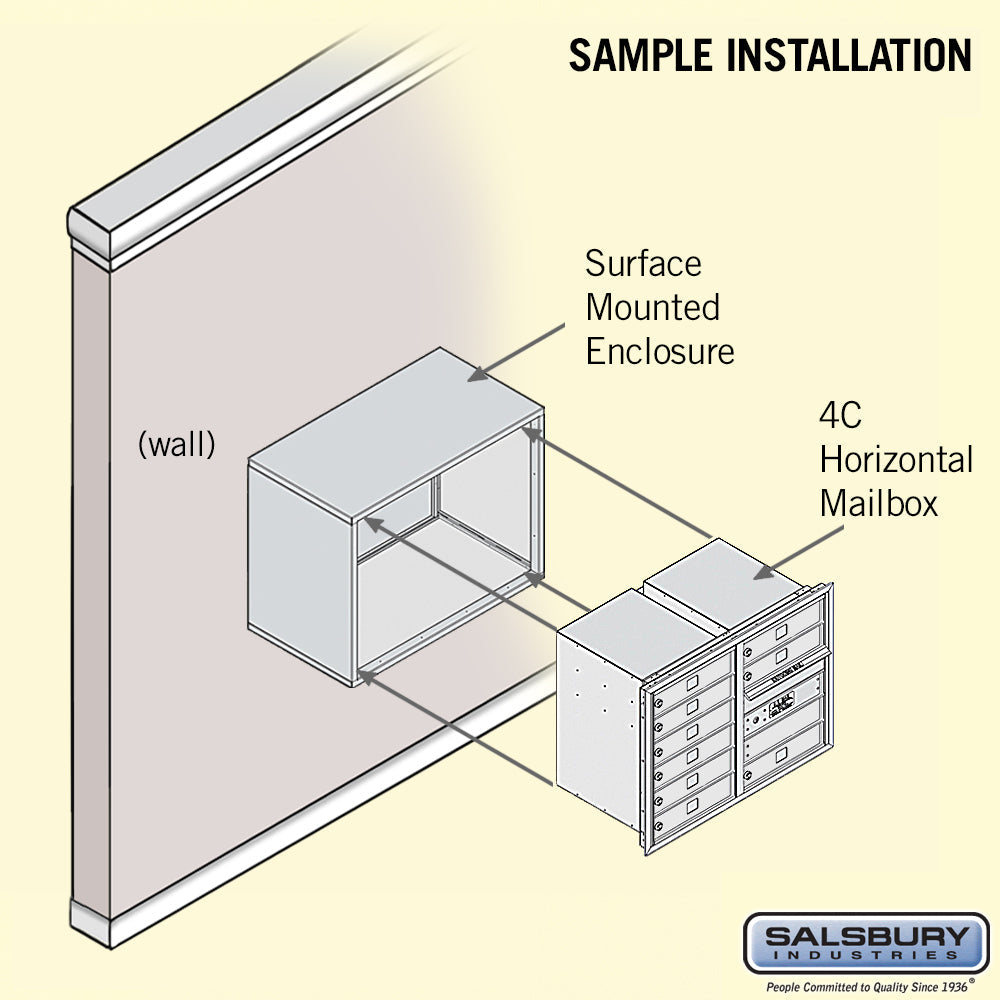 6-Door High Surface Mounted Bronze Mailbox with Private Access