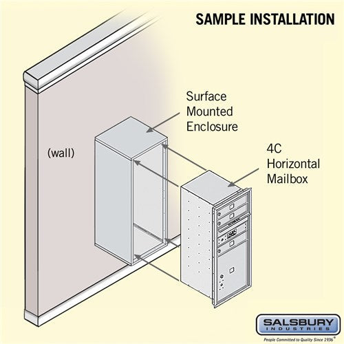 10-Door Surface Mounted Mailbox with Parcel Locker for Private Access